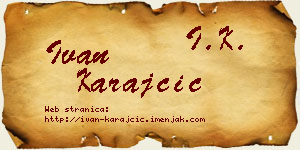 Ivan Karajčić vizit kartica